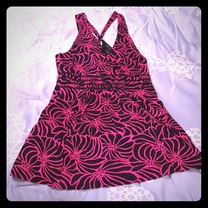 Gorgeous pink and black halter top